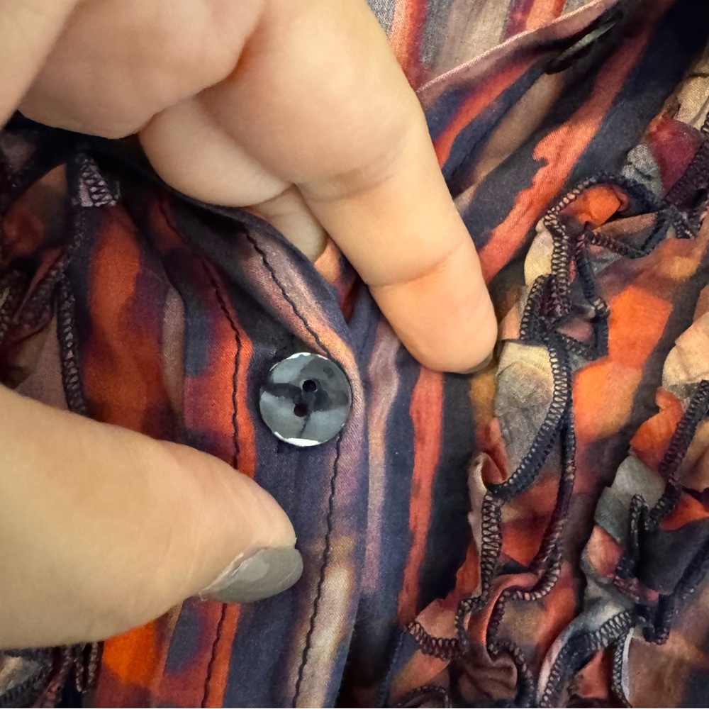 Georg Roth‎ Ruffle Sequin Button Down Shirt - Picture 3 of 5